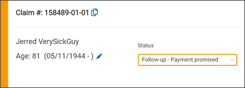 Claim status shows on many pages in Billing.